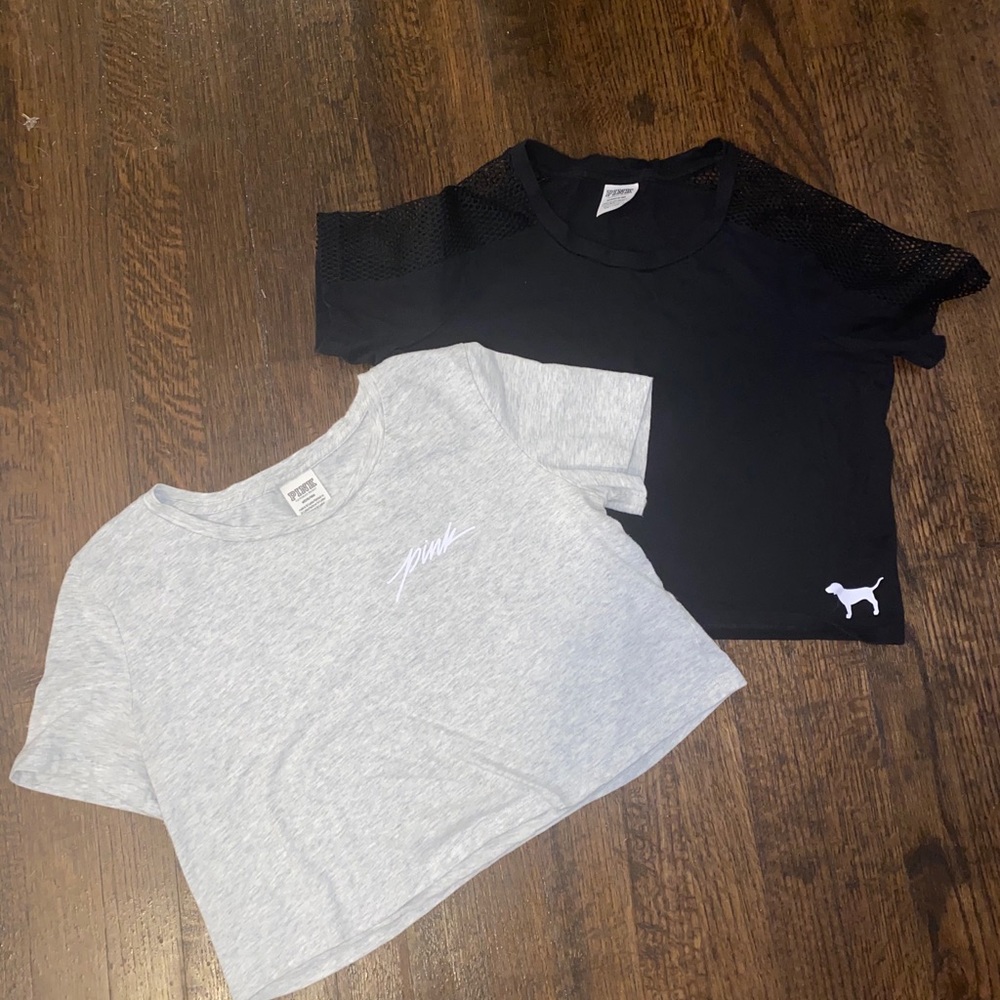 VS Pink crop tees